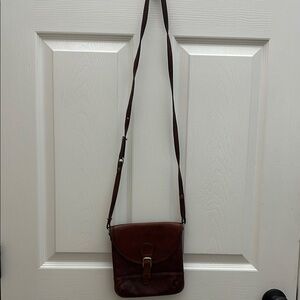 Brahmin Vintage Deep Brown Leather Crossbody Bag
